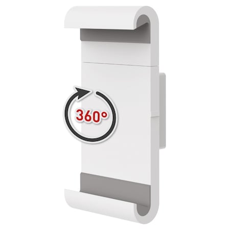 Barkan Barkan 7 - 12 inch Fixed Tablet Wall Mount 3 lbs White Firm Tablet Clamp 360 Degree Rotation T50